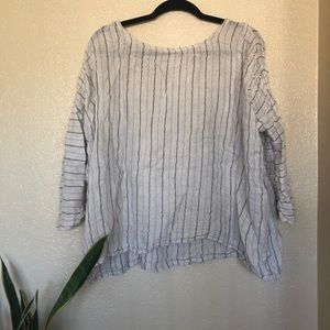 CP SHADES Sibella stripe linen top